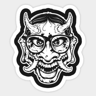 Happy Hipster Hannya Sticker